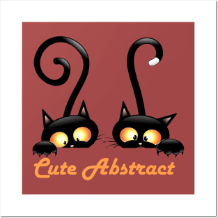 Cute Abstract One Two Three American Cat Kitty Posters and Art